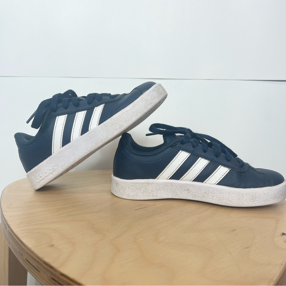 Adidas VL Court Kids Boys  Dark Blue Sneakers with White Stripes